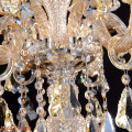 Beautiful Standing Chandelier Floor Lamp Golden Teak Crystal 20071